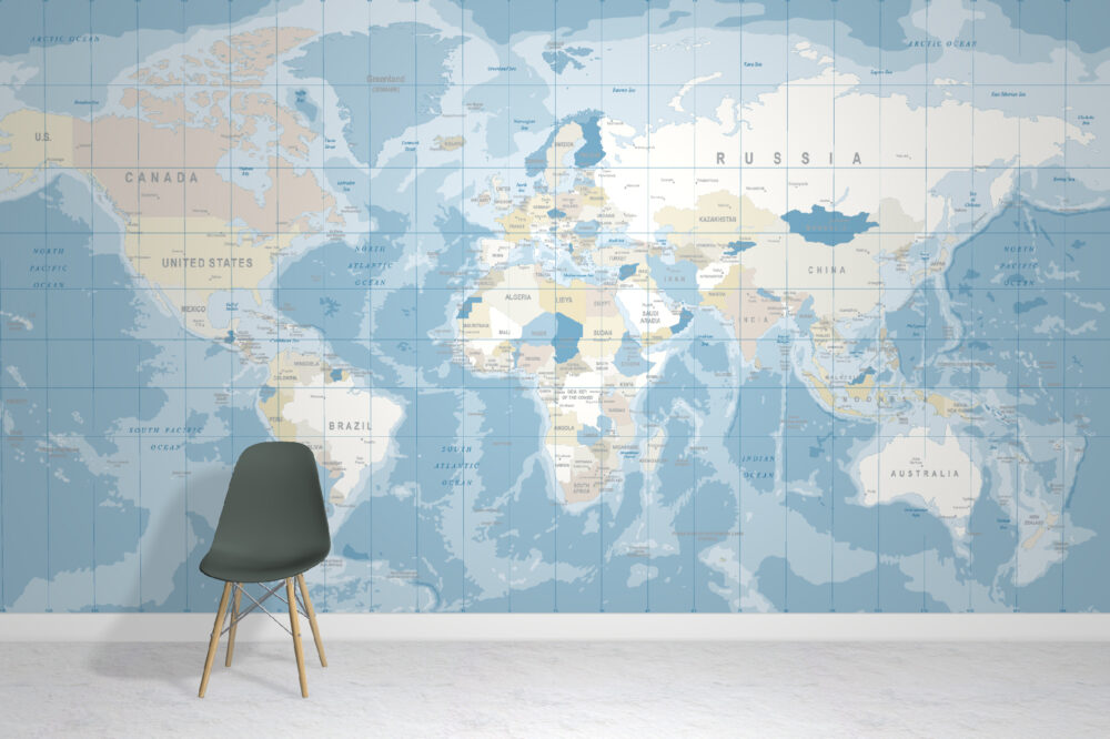 Cool World Map Wallpaper Mural