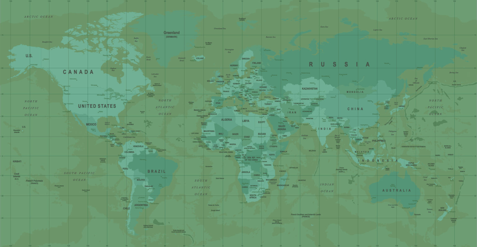 Green Atlas Wallpaper Mural - Map Wallpapers Wall Murals