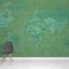 Green Atlas Wallpaper Mural
