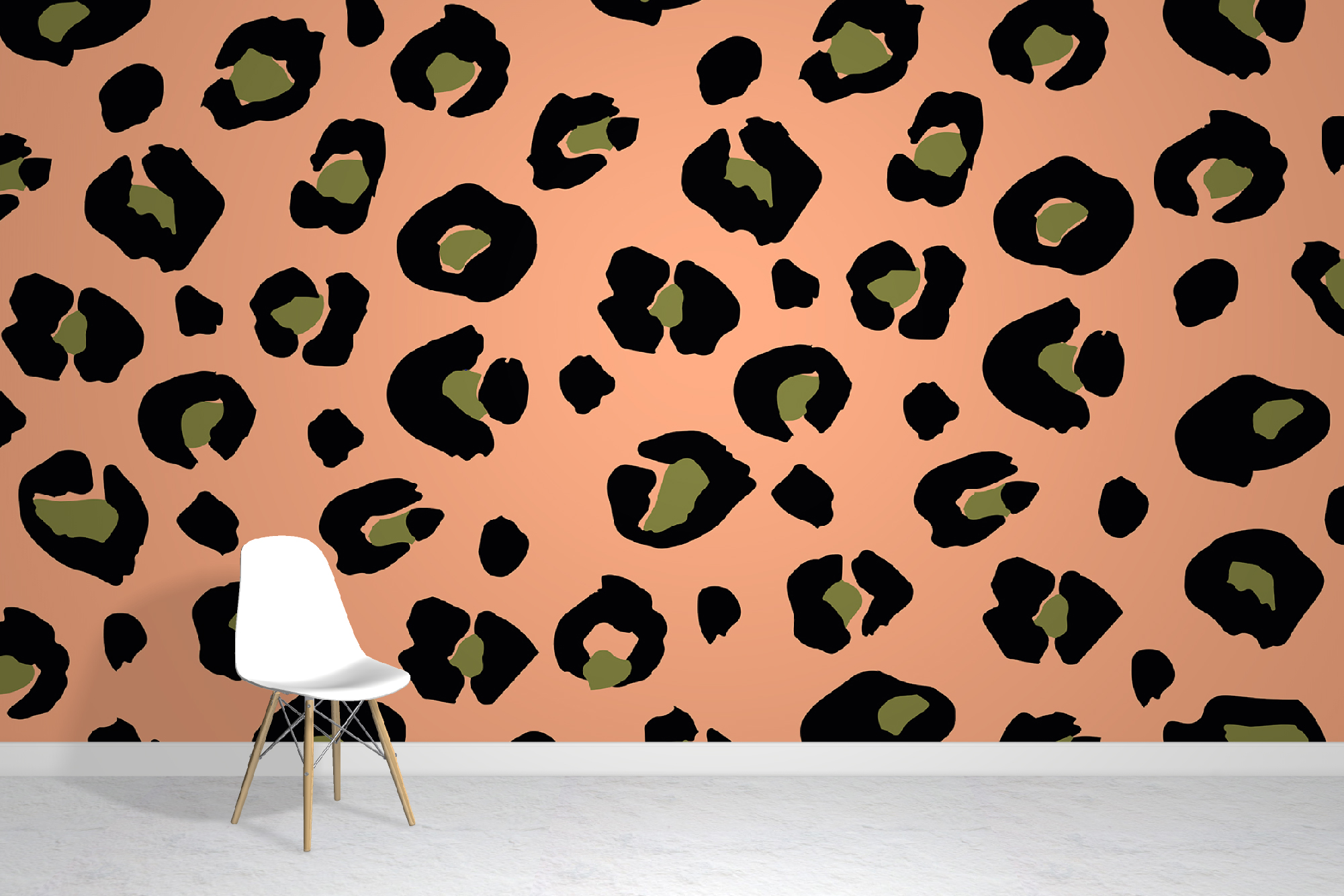 Peach Leopard Wallpaper Mural - Animal Print Wallpapers - Wall Murals