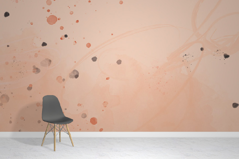 Peach Splats Wallpaper Mural
