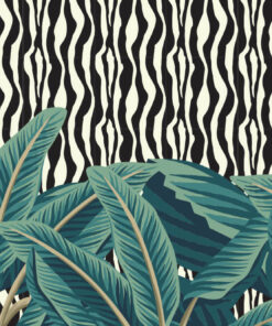 Tropical Zebra Wallpaper Mural