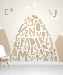 alphabet mountains wallpaper mural