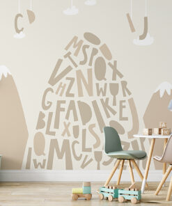 alphabet mountains wallpaper mural