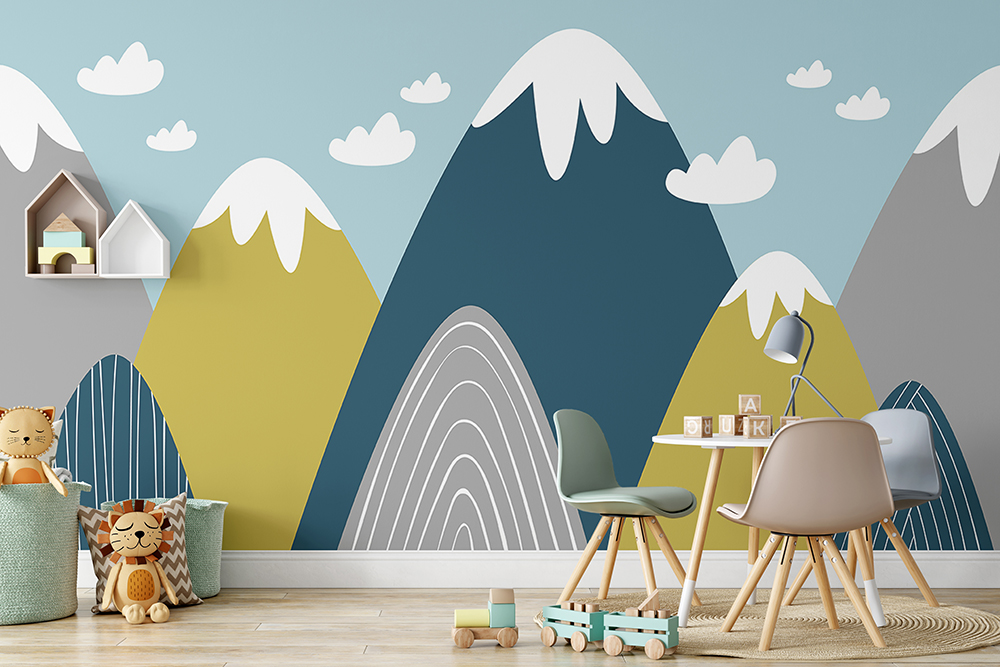 colour mountains wallpaper mural