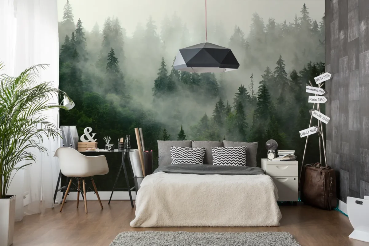 Deep Mist Wallpaper Mural - Forest Wallpapers